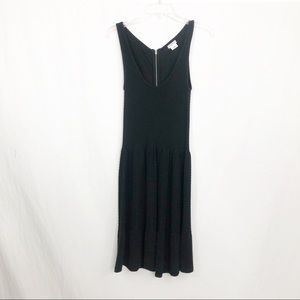 Cooperative Ribbed Tank Knee Length Dress, Size Small, Black